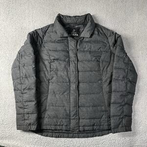 Prana Jacket Womens M Gray Full Zip Goose Down Insulated Outdoor Winter Puffer